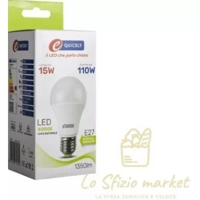 EQUICKLY LAMPADINA LED GOCCIA 15W E27 4000K - Casa, Elettricità