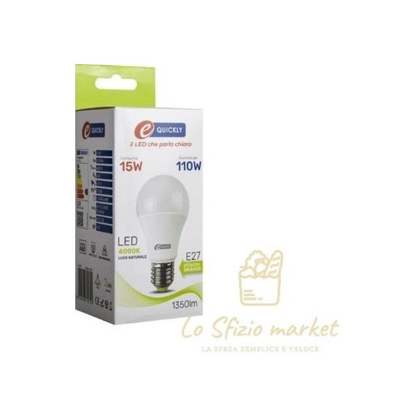 EQUICKLY LAMPADINA LED GOCCIA 15W E27 4000K