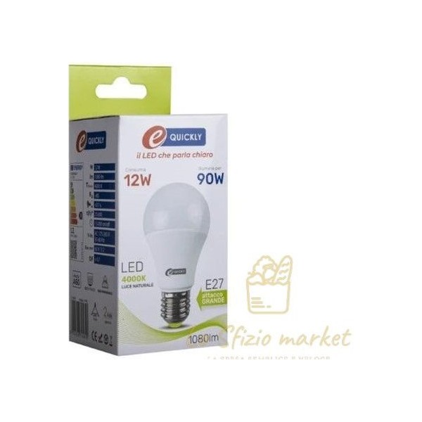 EQUICKLY LAMPADINA LED GOCCIA 12W E27 4000K