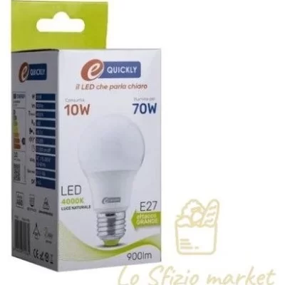 EQUICKLY LAMPADINA LED GOCCIA 10W E27 4000K - Casa, Elettricità
