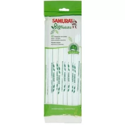 Samurai Organic Individually Wrapped Straws 40pcs