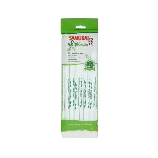 Samurai Organic Individually Wrapped Straws 40pcs