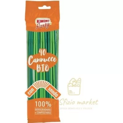 KIMONO Biodegradable Straws with Flexible Joint 40pcs