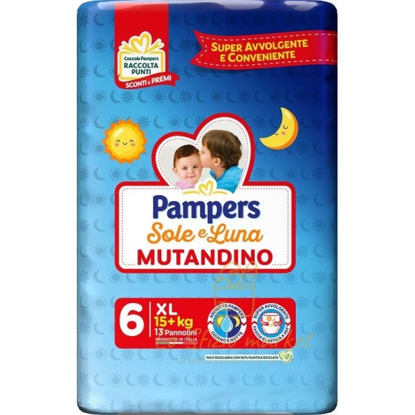 PAMPERS SOLE E LUNA PANNOL MUTA EXT 6 XL 15+KG 13P