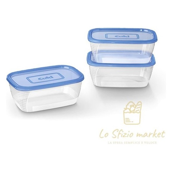 CUKI CONTENITORI ERMETICI RETTANGOLARI 3PZ