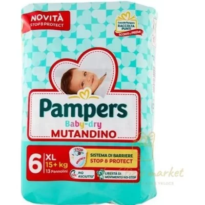 PAMPERS BABY-DRY MUTANDINO 6 XLARGE 15+KG X13PZ - Home, Cura del Bimbo, Igiene Infanzia, Pannolini