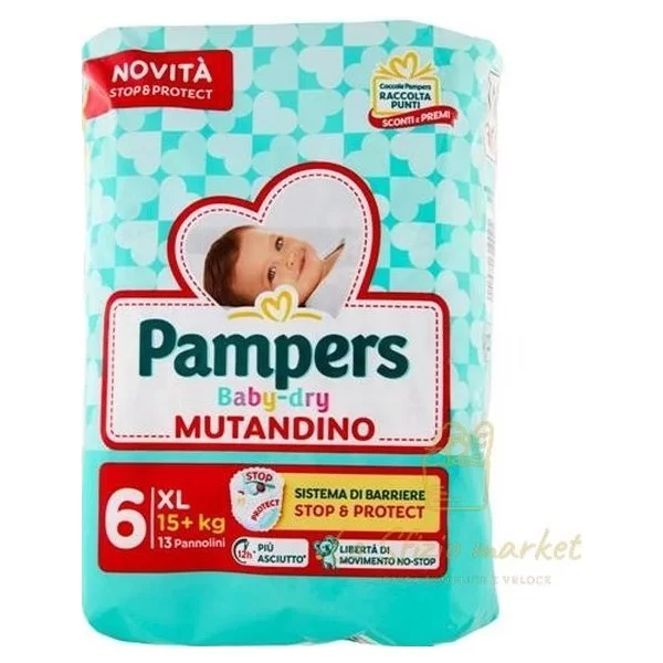 PAMPERS BABY-DRY MUTANDINO 6 XLARGE 15+KG X13PZ