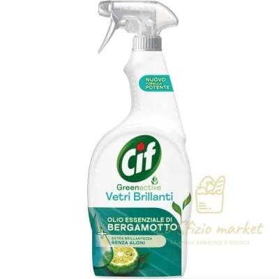 CIF VETRI BRILLANTI CON OLI DI BERGAMOTTO 650ML - Detergenza, Detersivi pulizia Casa, Vetri Multiuso