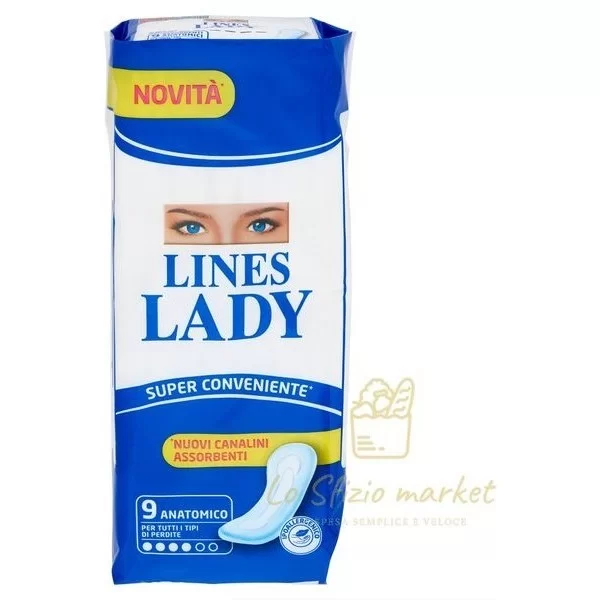 Lines Lady Anatomical Pads 9 Pieces