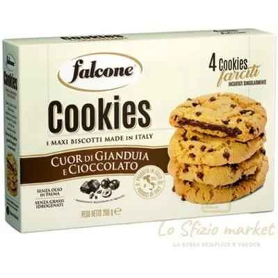 FALCONE COOKIES RIPIENI A GIANDUIA 4x50GR - Alimentari, Biscotti e Farciti