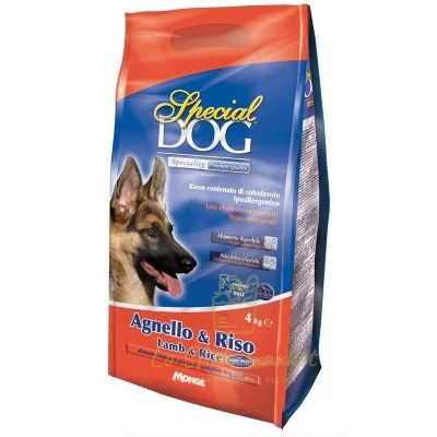 MONGE SPECIALDOG CROCCHETTE AGNELLO RISO 4KG - Amici Animali, Cani, Cibo Secco