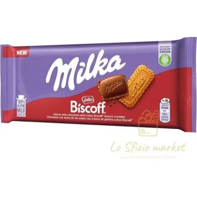 MILKA TAVOLETTA CIOCCOLATO LOTUS BISCOFF GR 90 - Home, Alimentari, Cioccolata e Snack dolci