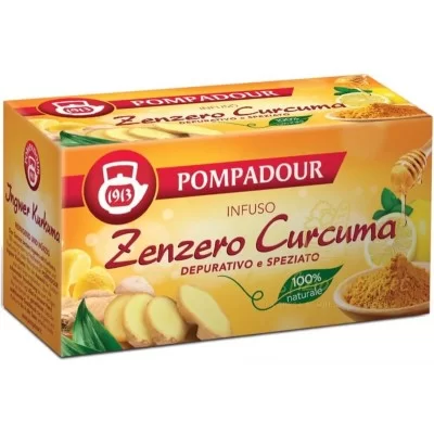 POMPADOUR PURIFYING GINGER TURMERIC INFUSION 20 BAGS