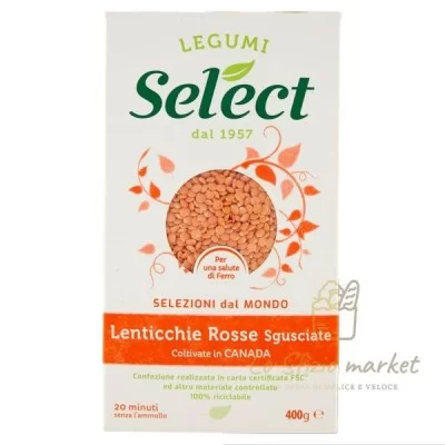 SELECT PEELED RED LENTILS 400G