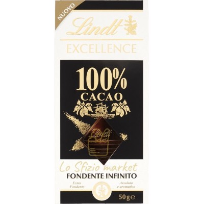LINDT CIOCCOLATO TAV.EXCEL.100% FONDENTE 50GR