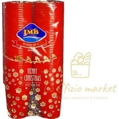 IMB BICCHIERI ROSSI PLASTICA 200CC X96PZ - Ricorrenze, Natale, Casa, Plastica, Bicchieri Posate, Addobbi e Altro