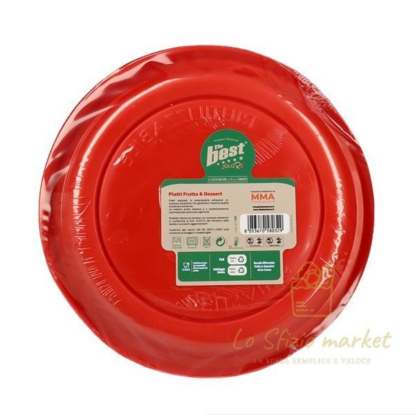THE BEST PIATTI ROSSI FRUTTA RIUTILIZZABILI 25PZ