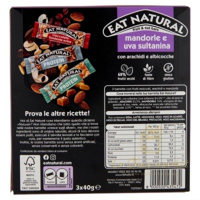 EAT NAT BARRETTE MANDORLA E  UVA SULTANINA 120GR