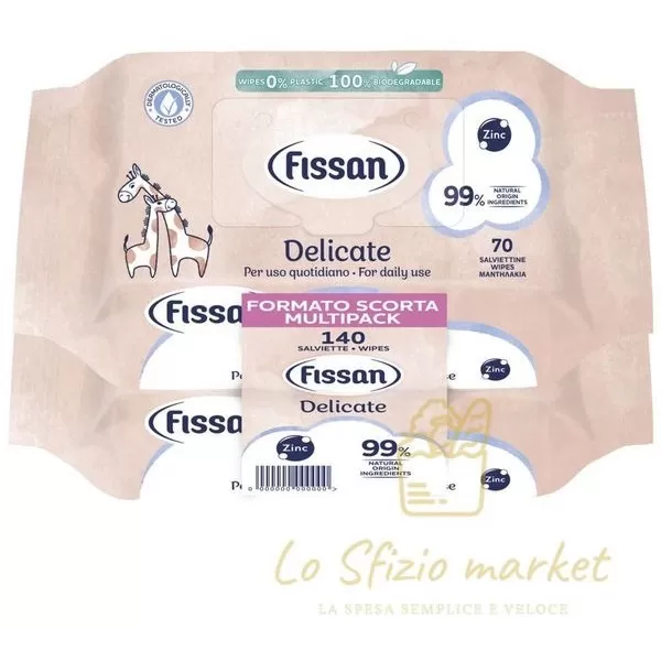 FISSAN BABY SALVIETTINE DELICATE BIPACK 2X70PZ