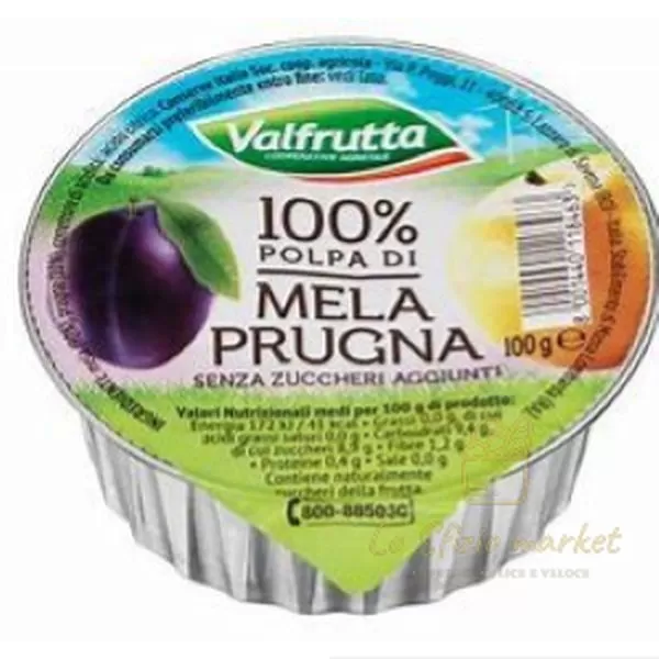 VALFRUTTA POLPA DI MELA E PRUGNA 100% 2X100GR
