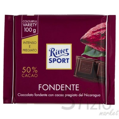RITTER SPORT CIOCCOLATA FONDENTE 50% CACAO 100GR