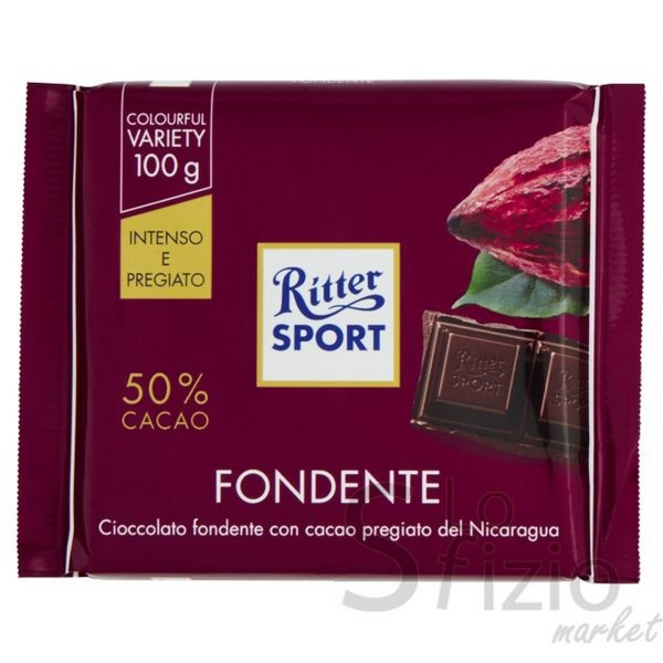 RITTER SPORT CIOCCOLATA FONDENTE 50% CACAO 100GR