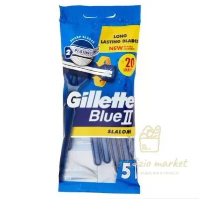 GILLETTE BLU II SLALOM X 5 PZ - Igiene Cura Persona, Prodotti per Rasatura, Rasoi