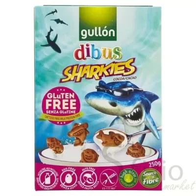 GULLON DIBUS SHARKIES COCOA GLUTEN FREE 250G