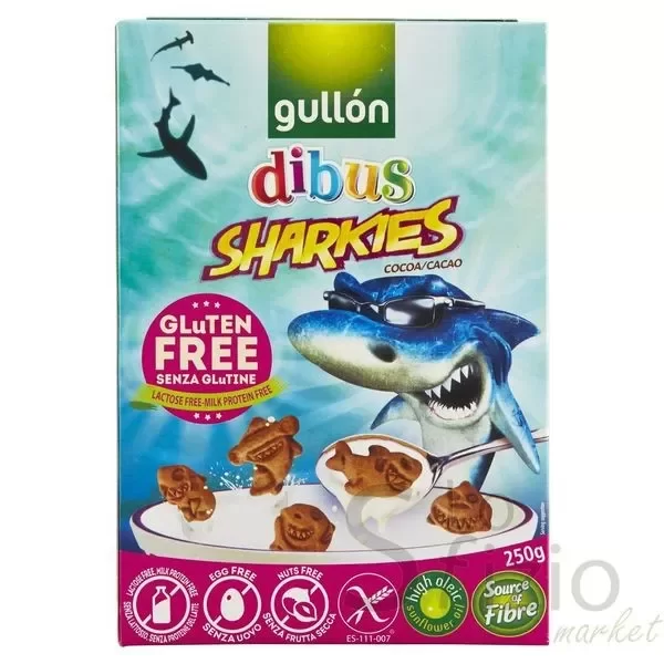 GULLON DIBUS SHARKIES COCOA GLUTEN FREE 250G