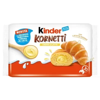 FERRERO KINDER KORNETTI CREMA AL LATTE 270GR - Home, Alimentari, Merendine, Pasticceria