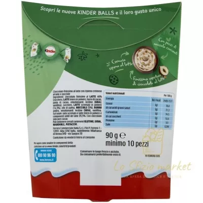 KINDER BALLS LATTE E NOCCIOLA 90GR