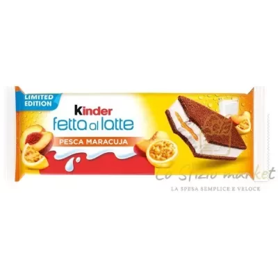 KINDER FETTA A LATTE PESCA E MARACUJA 5X28GR - Home, Freschi, Merende Fresche