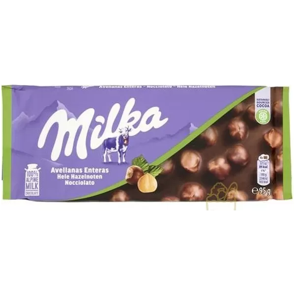 MILKA CIOCCOLATA TAVOLETTA LAT NOCCIOLA INTERA 95G