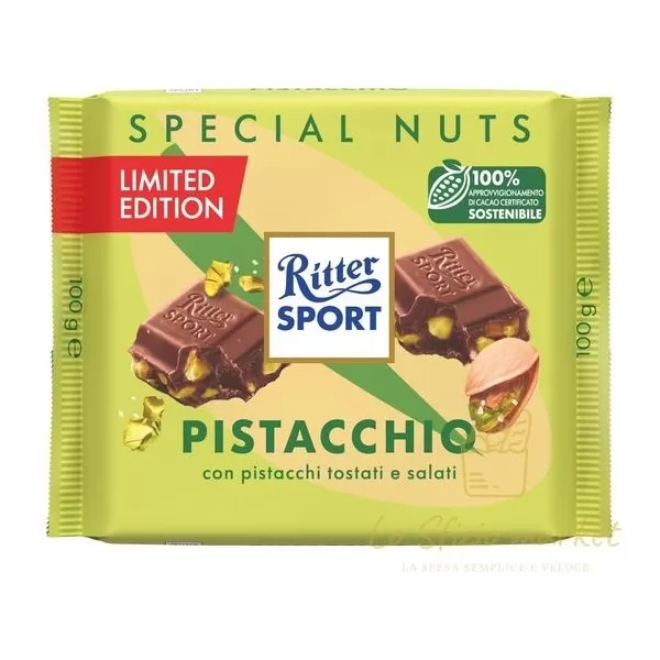 RITTER SPORT CIOCCOLATO AL PISTACCHIO 100GR