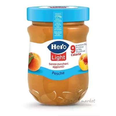 HERO LIGHT PEACH JAM NO ADDED SUGAR 280G