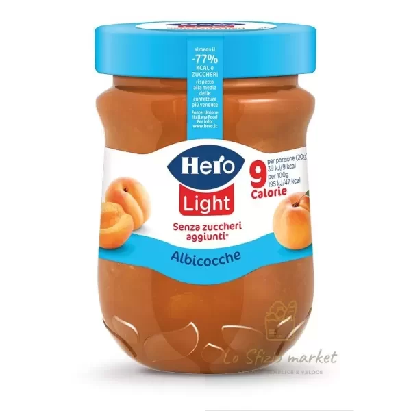 HERO LIGHT APRICOT JAM NO ADDED SUGAR 280G