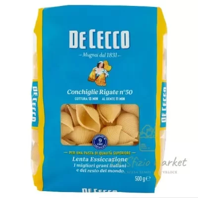 DE CECCO PASTA CONCHIGLIE RIGATE N 50 500GR - Alimentari, Pasta, Semola, HO.RE.CA