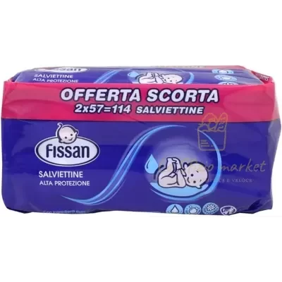 FISSAN BABY SALVIETTINE ALTA PROTEZIONE 2X57PZ - Cura del Bimbo, Igiene Infanzia, Salviettine