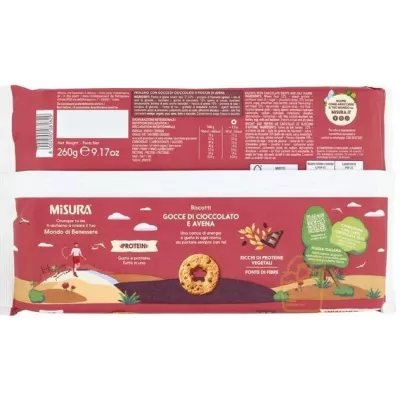 MISURA BISCOTTI PROTEIN CON CIOCCOLATO 260GR