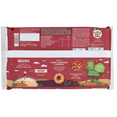MISURA BISCOTTI PROTEIN CON MANDORLE 260GR