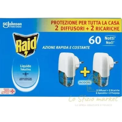 RAID LIQUIDO ELETTRICO 2 BASI+2 RICARICHE BPACK - Home, Deodoranti e Insetticidi, Insettorepellenti