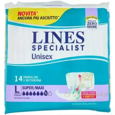 LINES SPECIALIST PANNOLONE MUTANDINA GRANDE X14PZ - Igiene Cura Persona, Assorbenti e Proteggi Slip