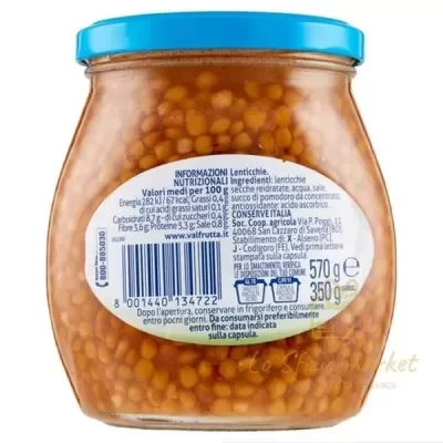 Valfrutta Lentils in Glass Jar 570g