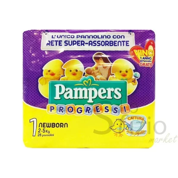 PAMPERS PROGRESSI NEWBONR 1 2-5KG X28