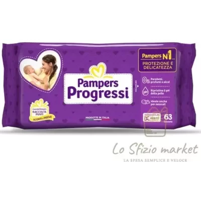 PAMPERS PROGRESSI SALVIETTE SENSITIVE 63PZ