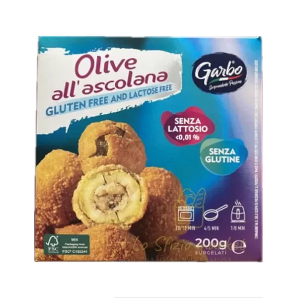 GARBO ASCOLANA STYLE OLIVES GLUTEN FREE LACTOSE FREE 200GR