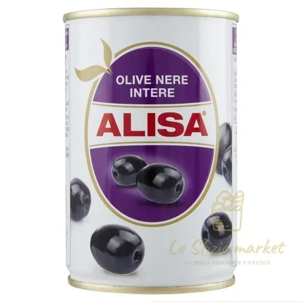 ALISA WHOLE BLACK OLIVES CAN 290G