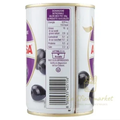 ALISA WHOLE BLACK OLIVES CAN 290G
