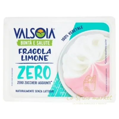 VALSOIA STRAWBERRY AND LEMON ZERO SUGAR VEGETABLE GELATO 400G