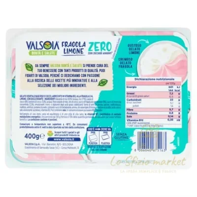 VALSOIA GELATO VASC FRAGOLA LIMONE ZERO ZUCC 400GR